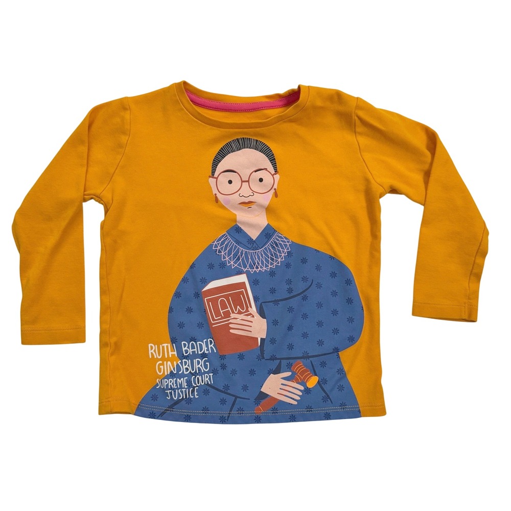 Piccolina Graphic Tee 3T Orange Ruth Bader Ginsburg Long Sleeve RBG Shirt